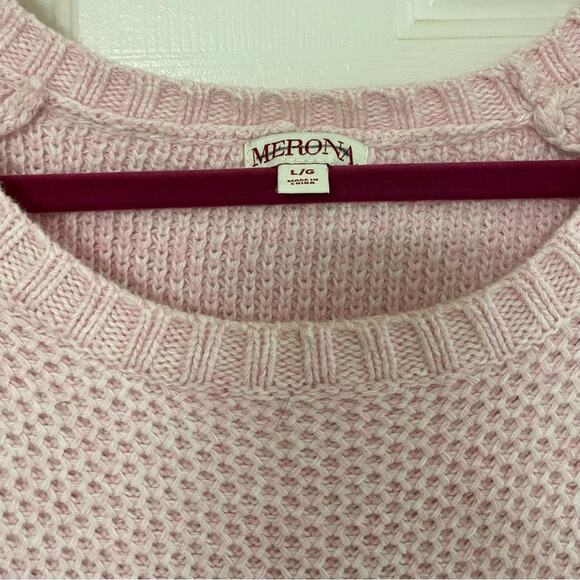 MERONA • Light Pink Long Sleeve Knit Crewneck Sweater - Picture 4 of 6